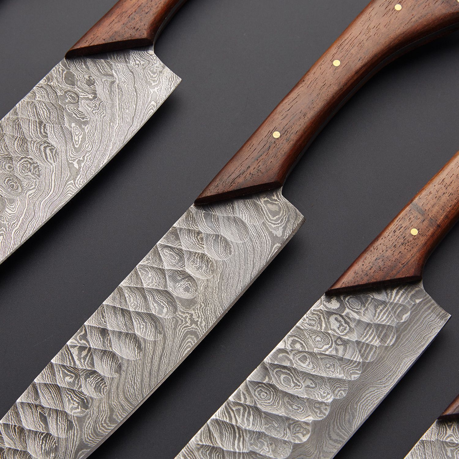 Brown wooden kitchen knives